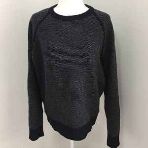 J. Crew Navy Hearts Crewneck Knit Sweater
